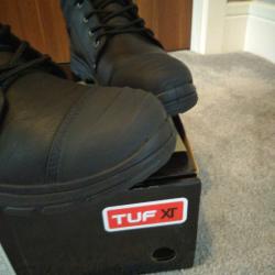 Men's black leather tuf xt safety boots size 10